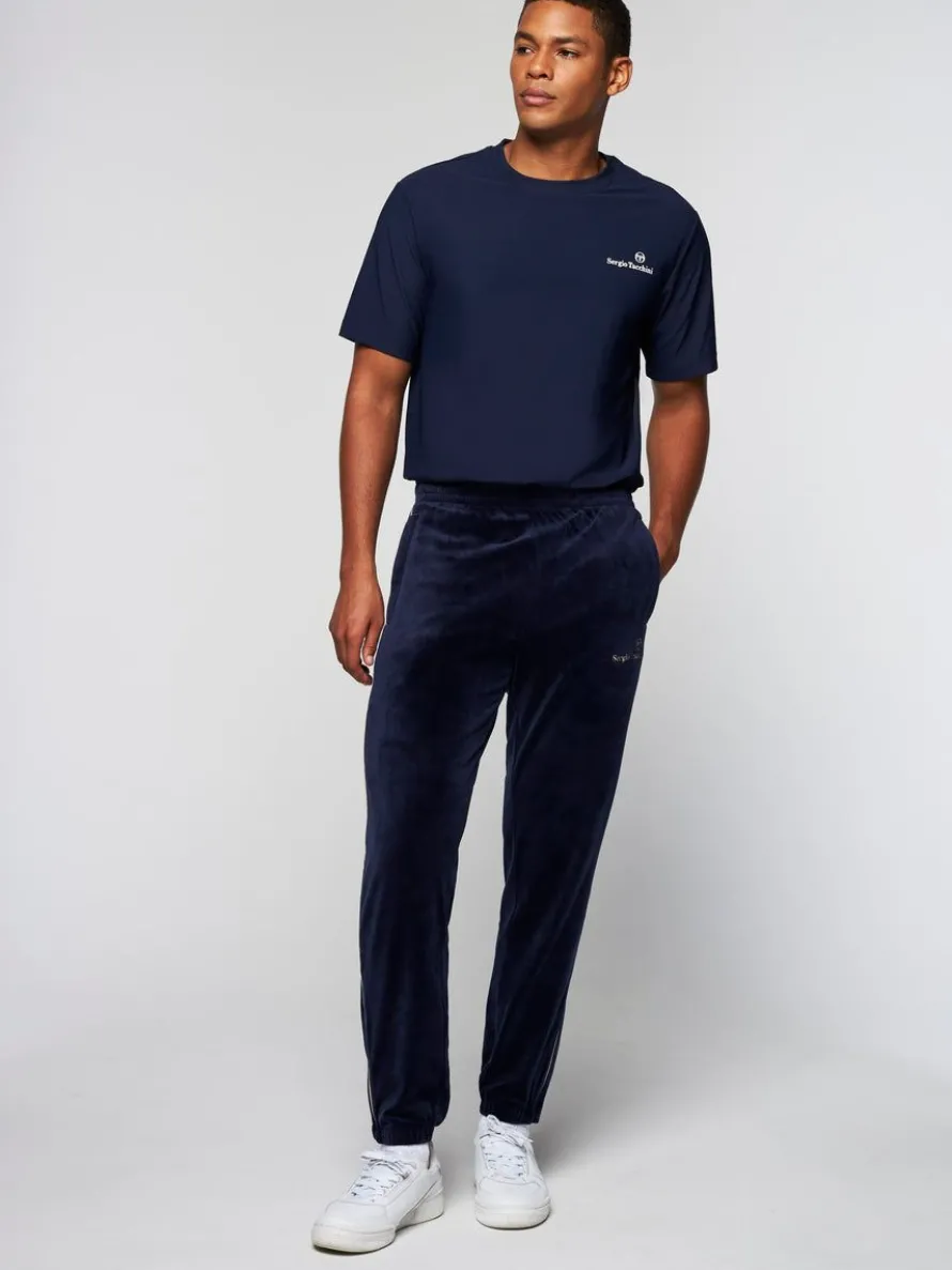 Gallone Velour Track Pant- Maritime Blue
