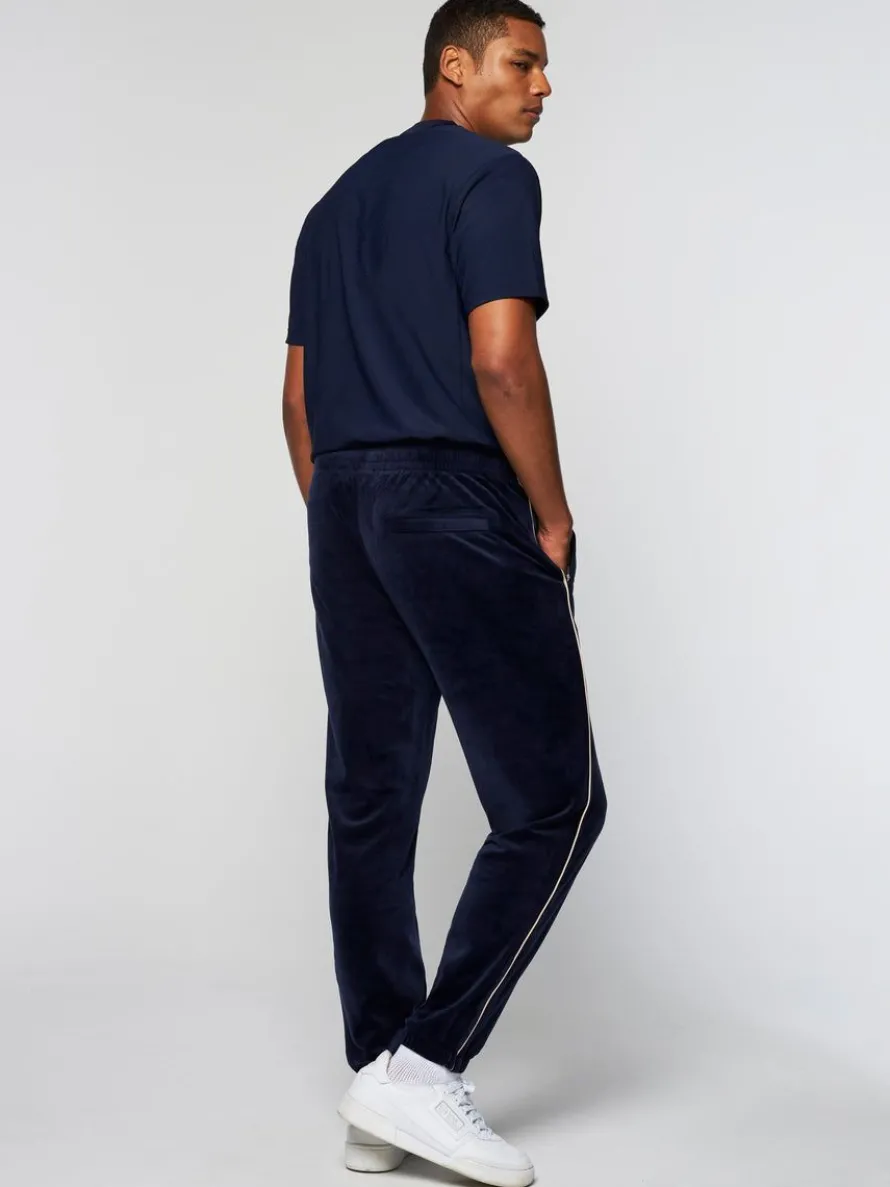 Gallone Velour Track Pant- Maritime Blue
