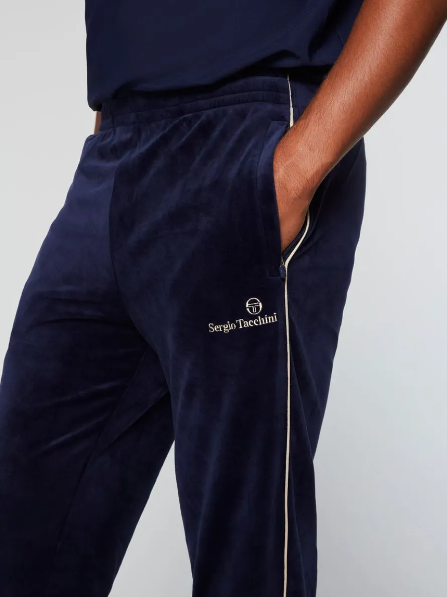 Gallone Velour Track Pant- Maritime Blue