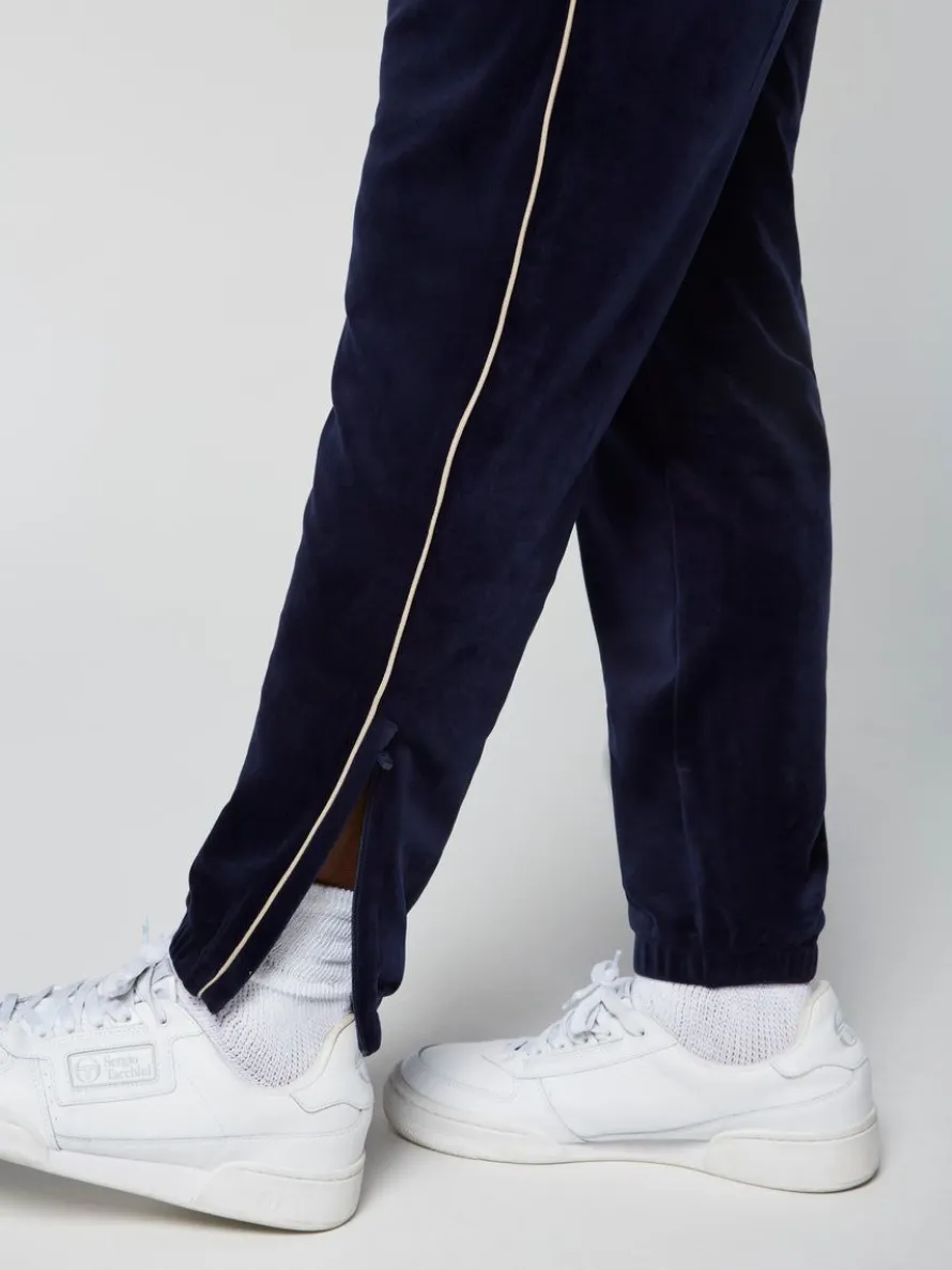 Gallone Velour Track Pant- Maritime Blue