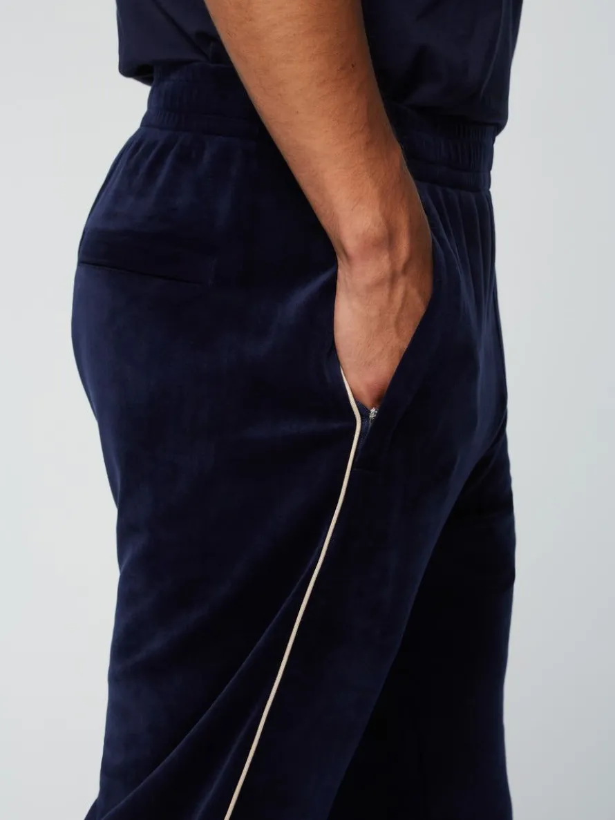 Gallone Velour Track Pant- Maritime Blue