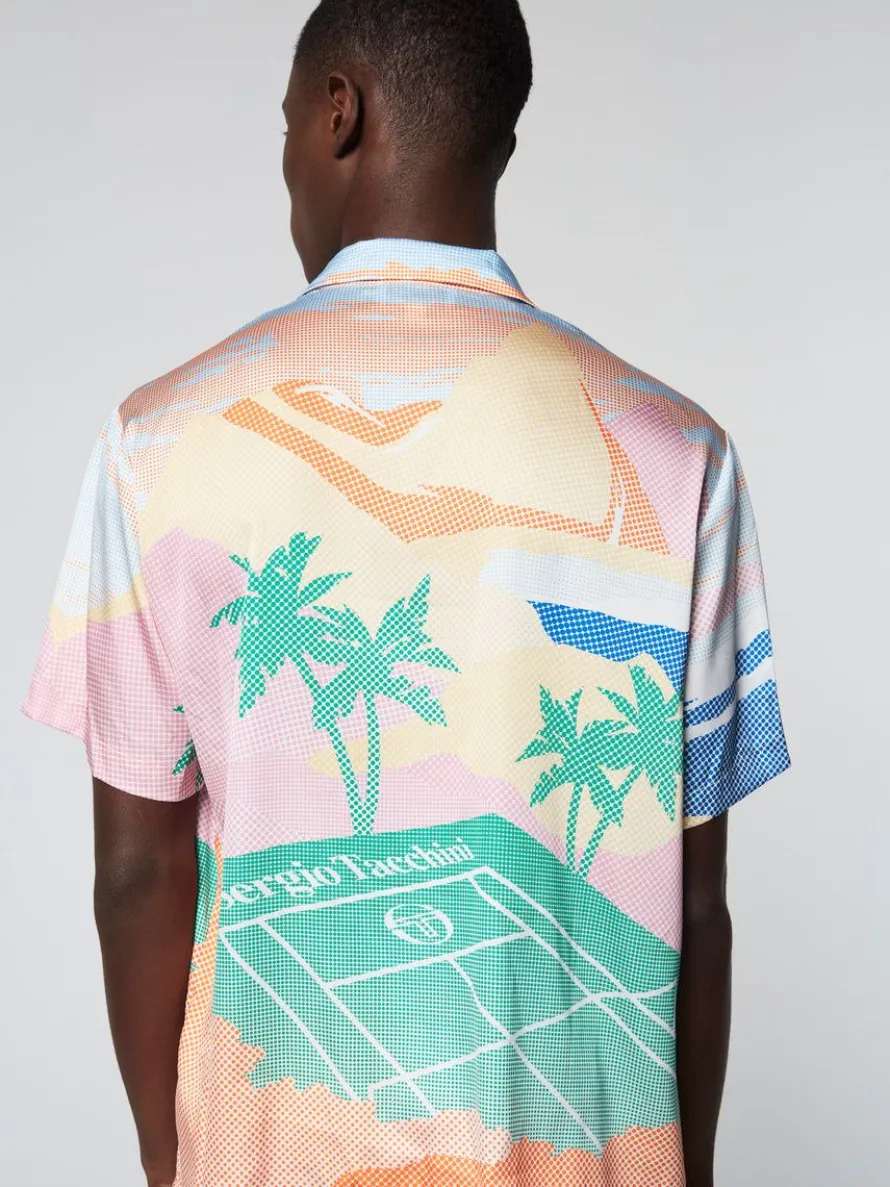 Riviera Camp Shirt- Deep Mint/ Multi