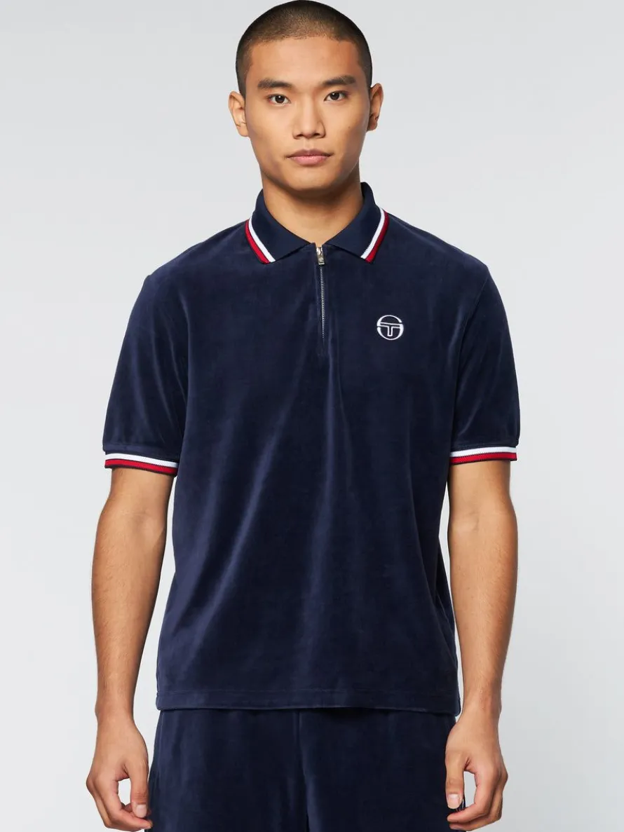 Primo Velour Polo- Maritime Blue
