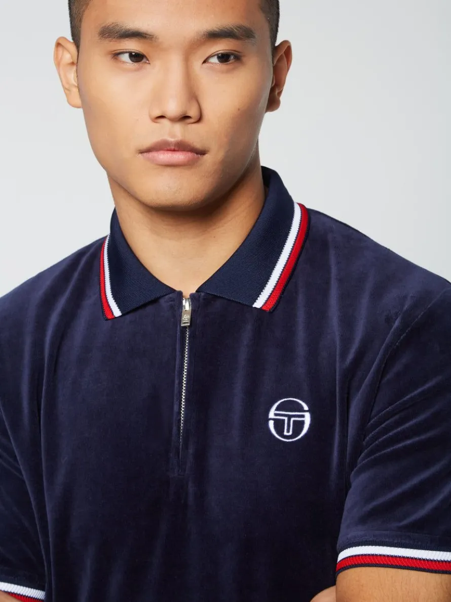 Primo Velour Polo- Maritime Blue