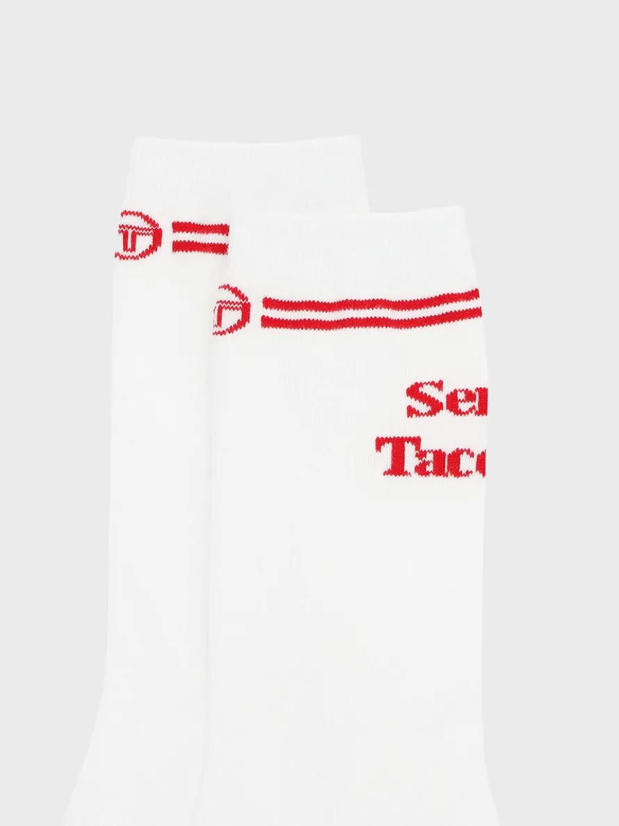 Prep Crew High Socks- White
