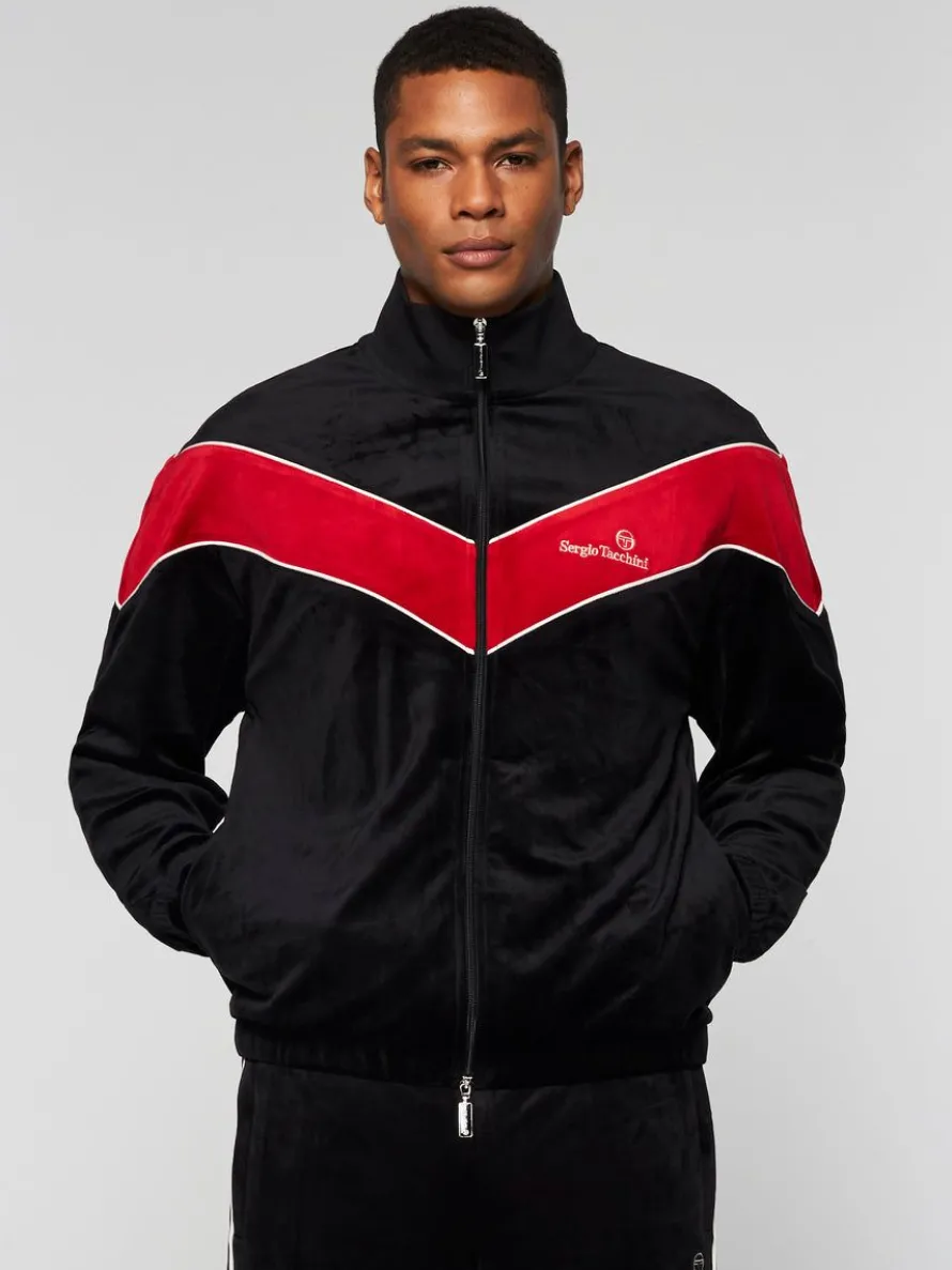 Gallone Velour Track Jacket- Black Beauty