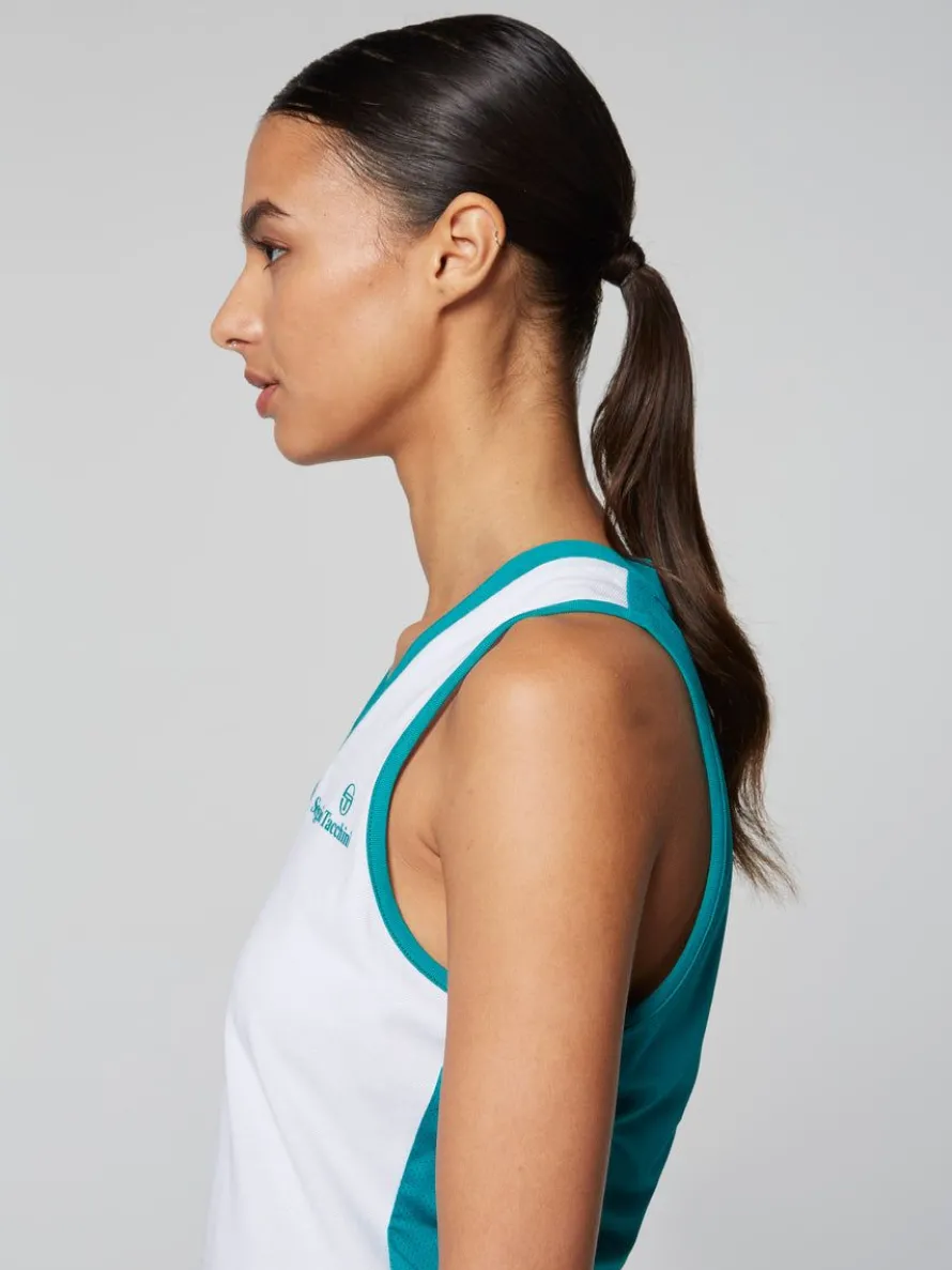 Women'S Vigentino Tennis V-Neck Tank Top- White