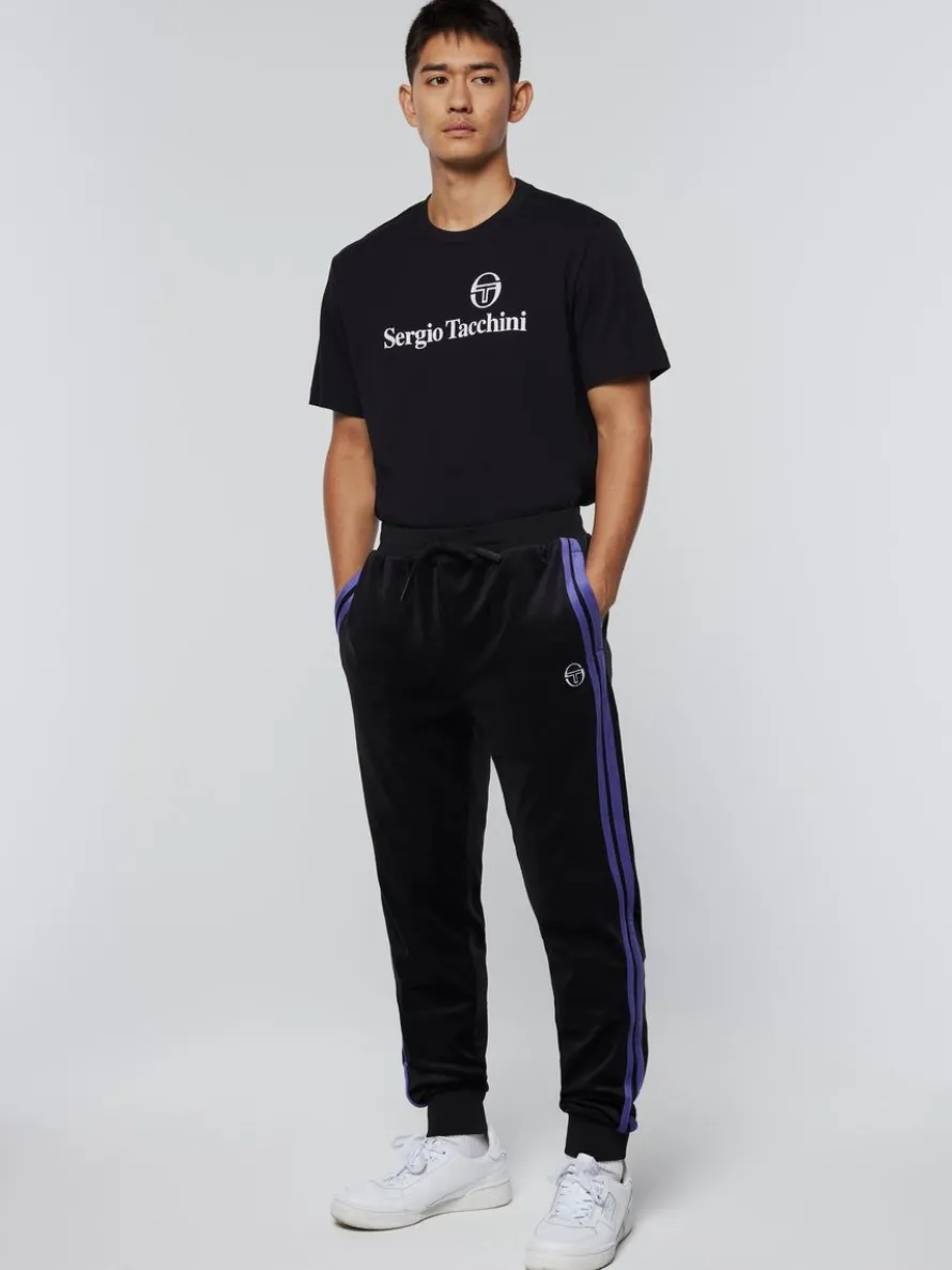 Damarindo Velour Track Pant-Black/ Liberty