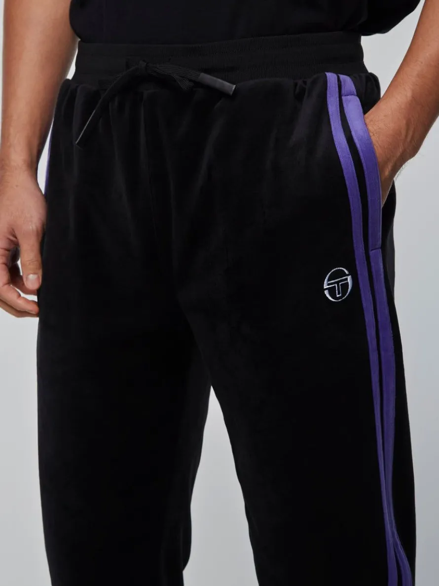 Damarindo Velour Track Pant-Black/ Liberty