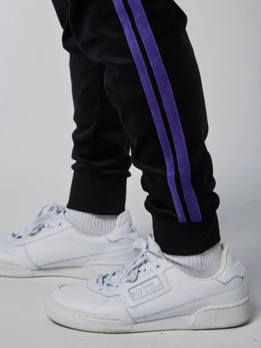 Damarindo Velour Track Pant-Black/ Liberty