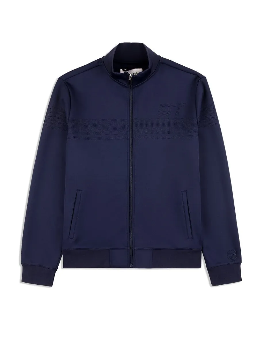 Perforata Track Jacket-Maritime Blue