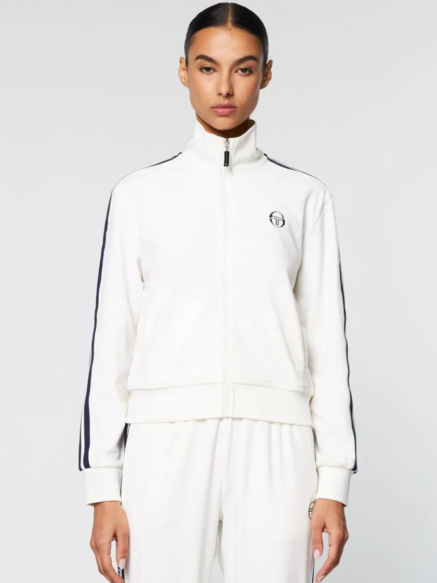 Atri Velour Track Jacket- Gardenia