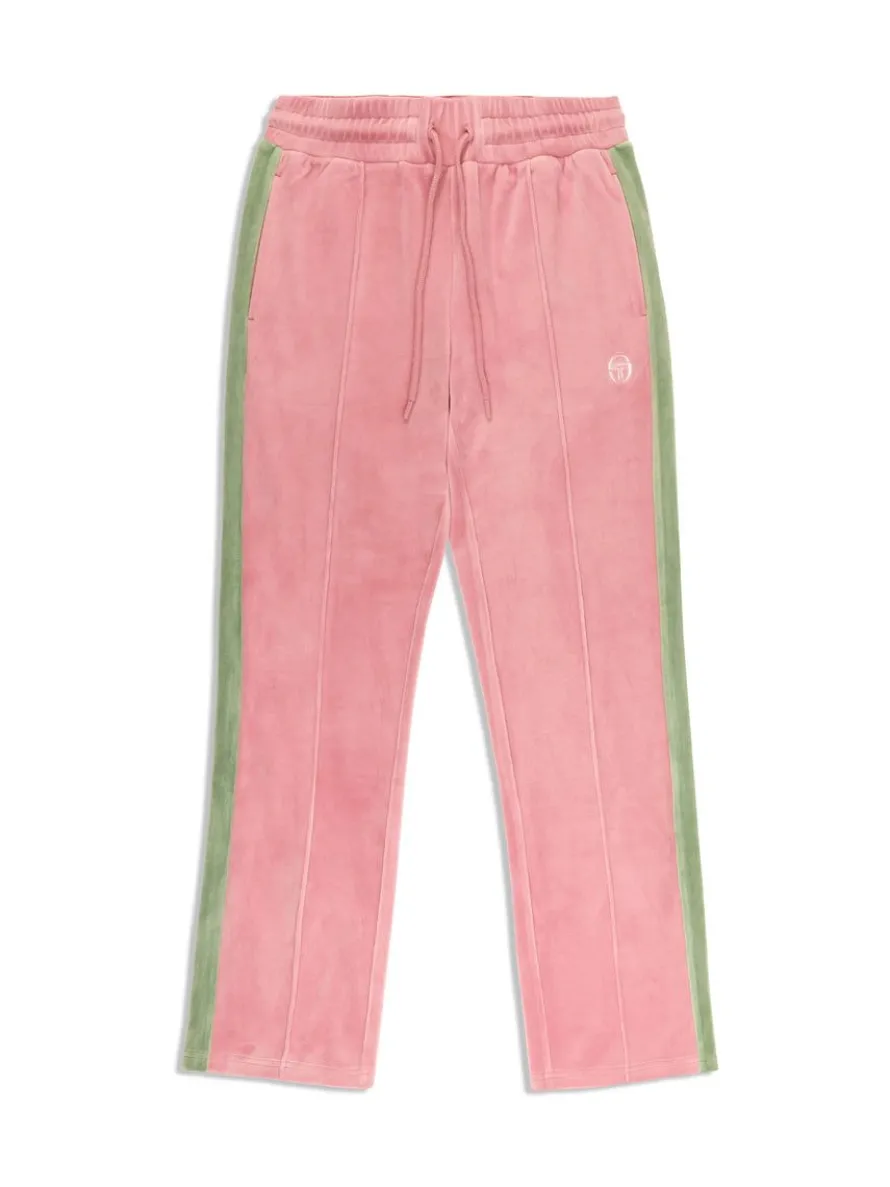 Miss Carlotta Velour Track Pant- Wild Rose