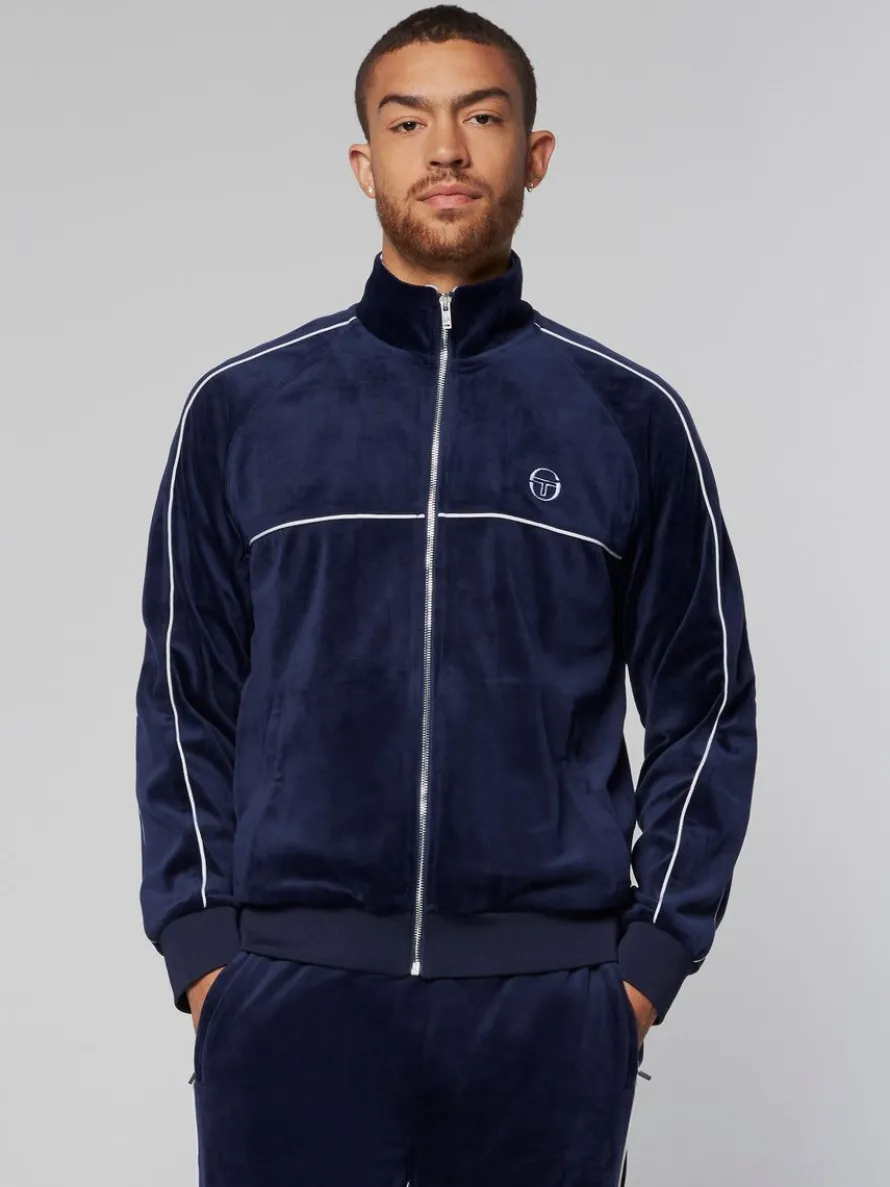 Sovana Velour Track Jacket- Maritime Blue