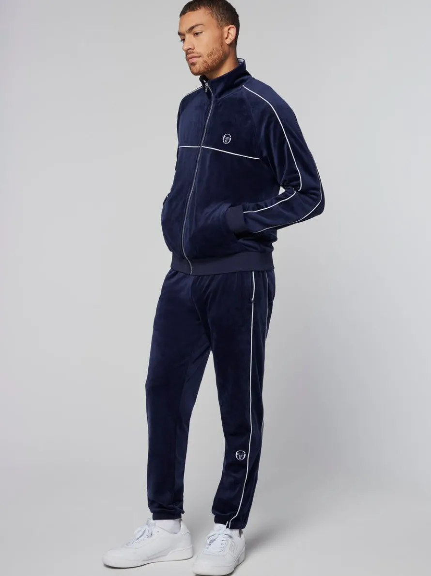 Sovana Velour Track Jacket- Maritime Blue