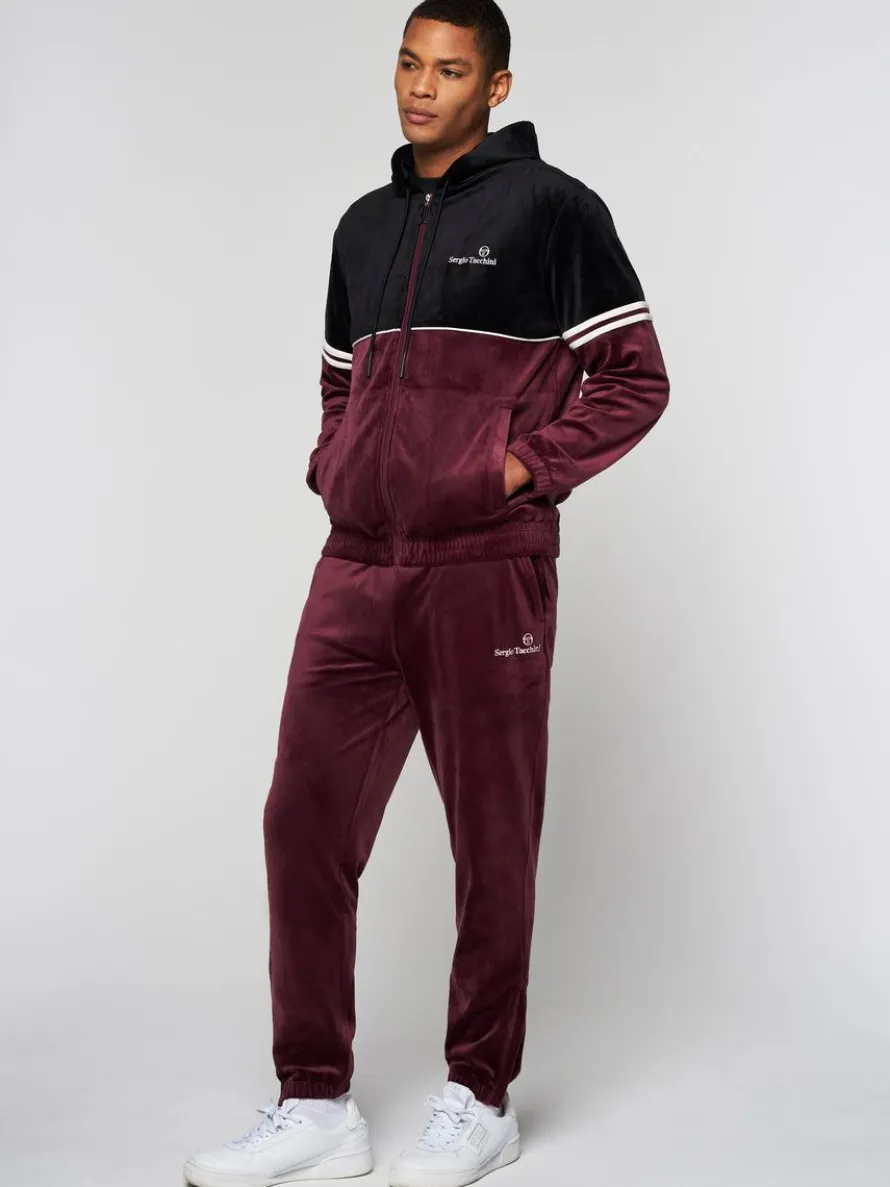 Scopeto Full-Zip Velour Hoodie- Black Beauty/ Mauve Wine