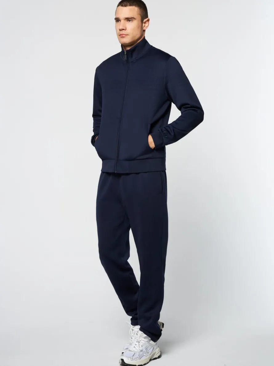 Perforata Track Jacket-Maritime Blue