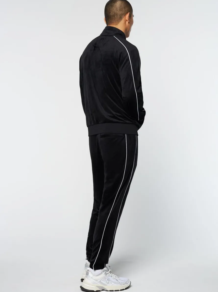 Lioni Velour Track Jacket- Black Beauty
