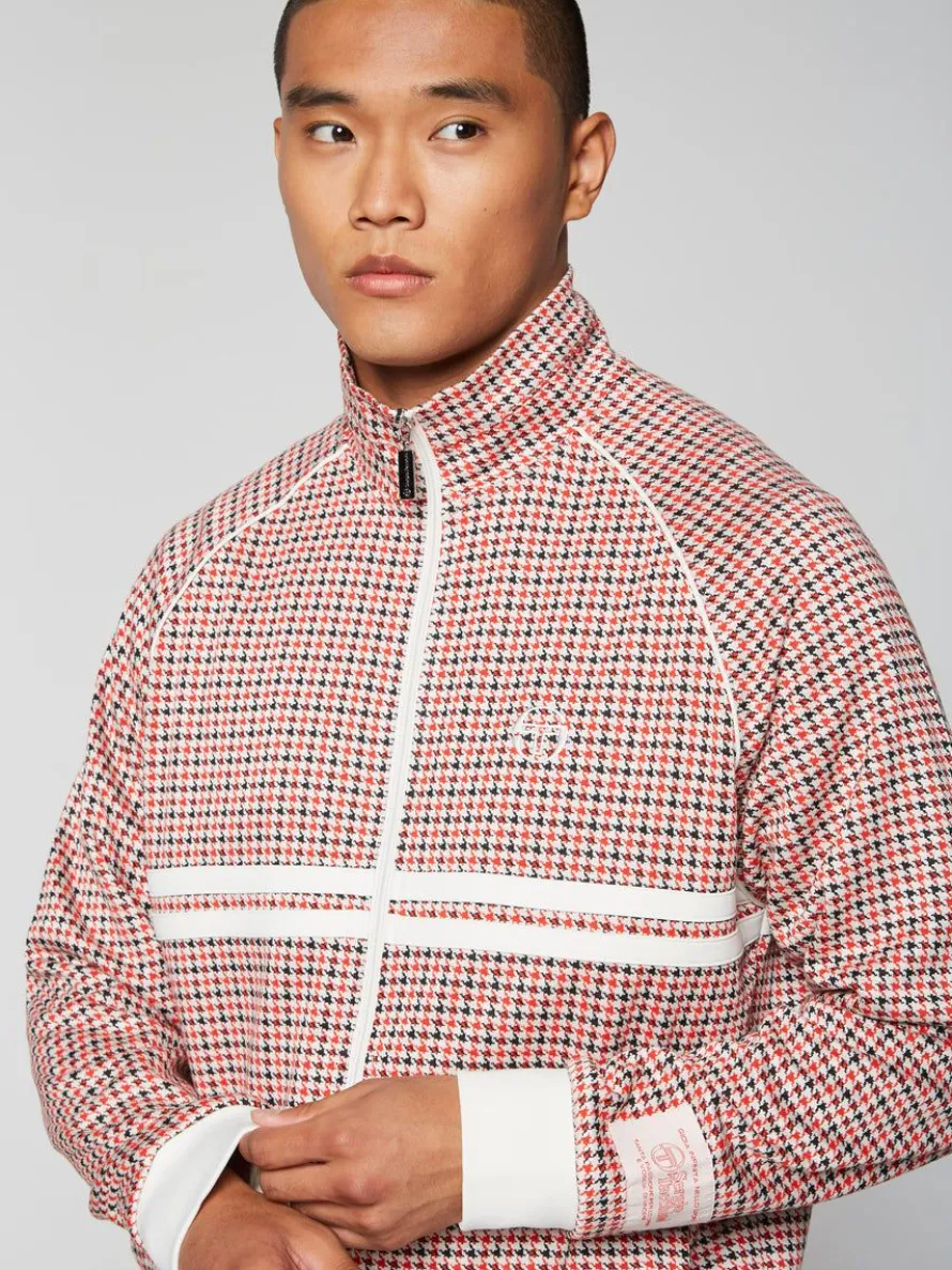 Dallas Houndstooth Track Jacket- Poinciana
