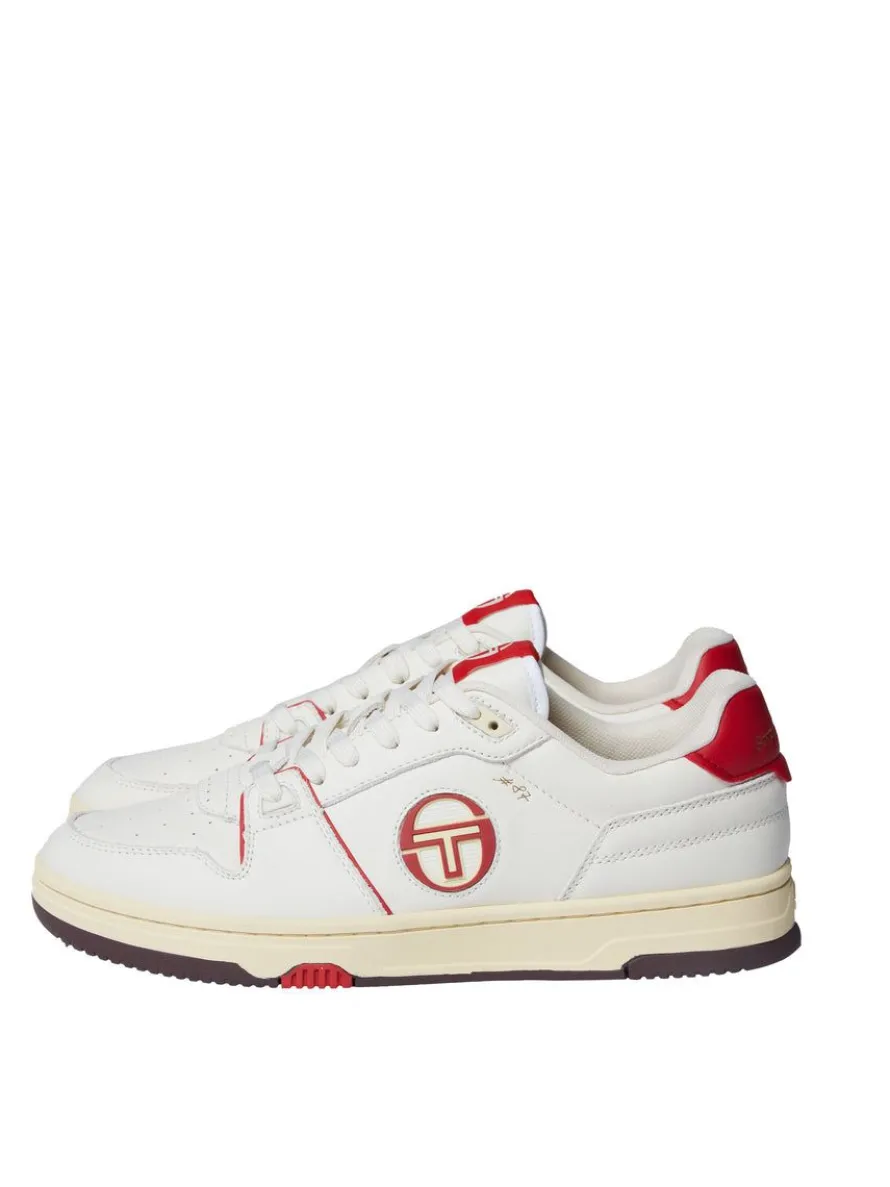 Prime Shot Da Sneaker- Antique White/ Almond Oil/ Adrenaline Red
