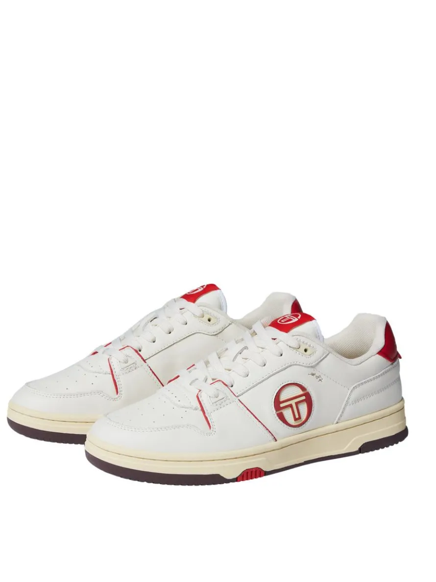 Prime Shot Da Sneaker- Antique White/ Almond Oil/ Adrenaline Red