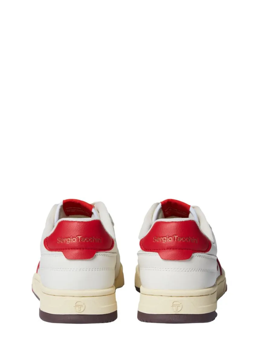 Prime Shot Da Sneaker- Antique White/ Almond Oil/ Adrenaline Red
