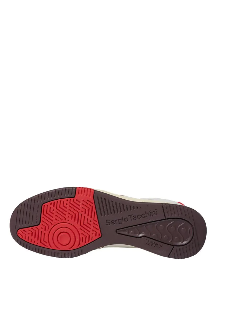 Prime Shot Da Sneaker- Antique White/ Almond Oil/ Adrenaline Red