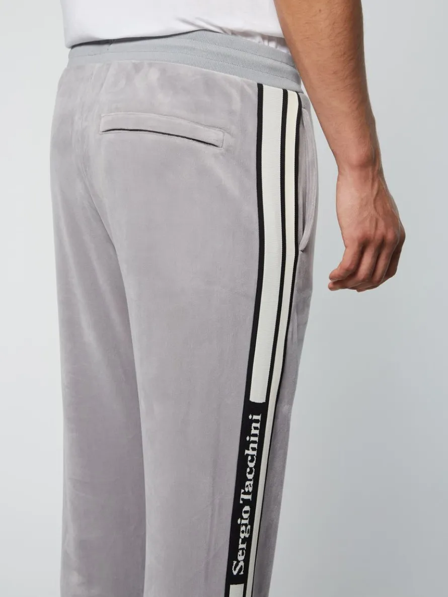 Pereto Velour Track Pant- Sleet