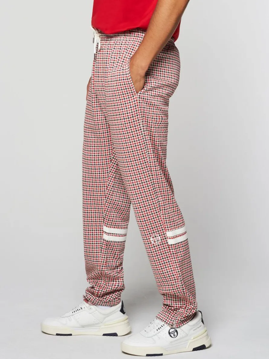 Dallas Houndstooth Track Pant- Poinciana