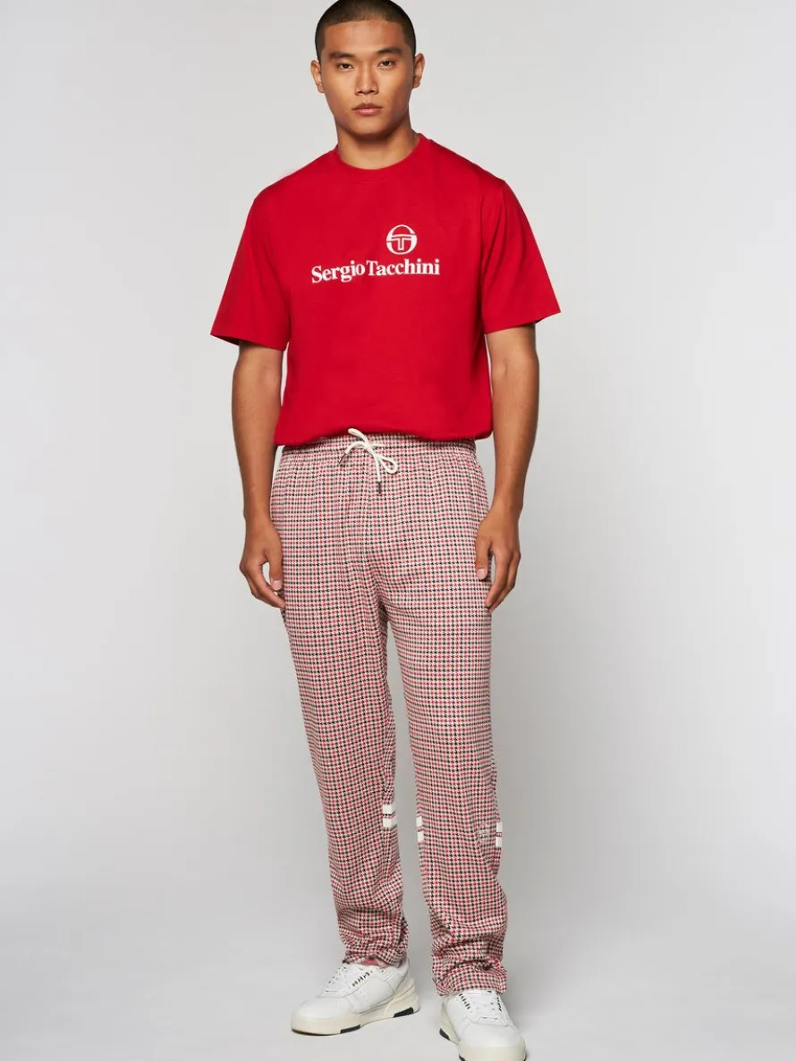 Dallas Houndstooth Track Pant- Poinciana