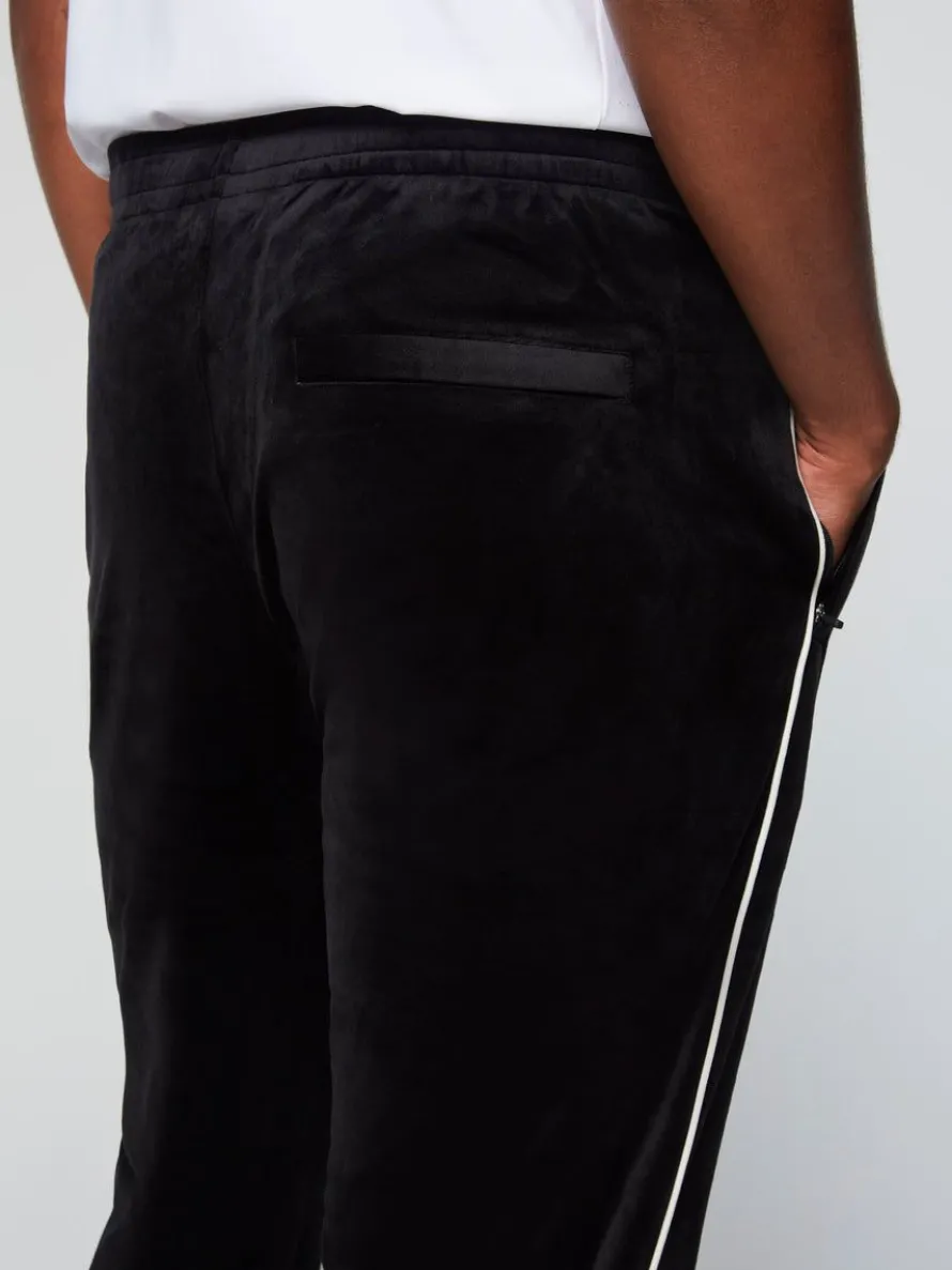 Gallone Velour Track Pant- Black Beauty
