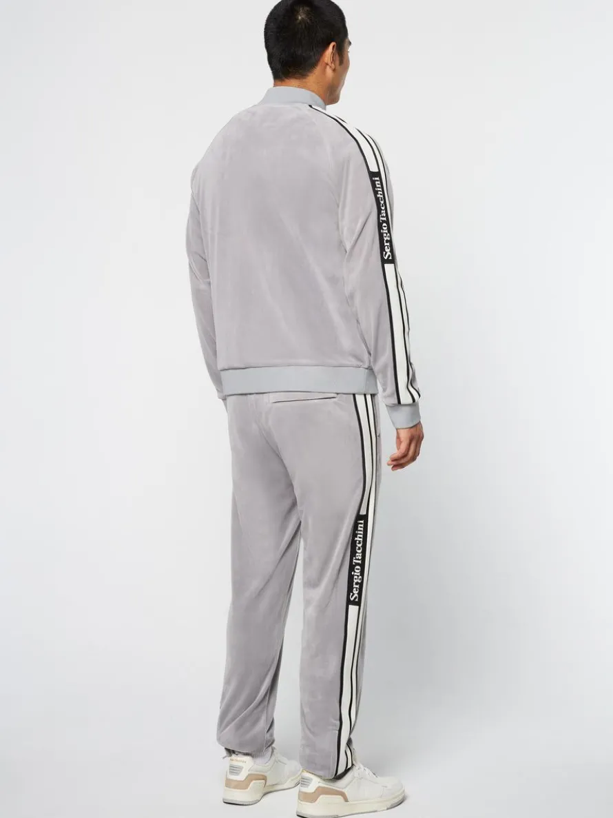 Pereto Velour Track Jacket- Sleet