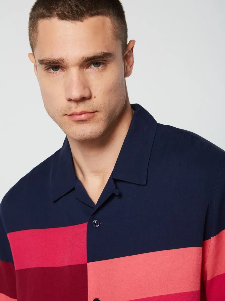 Pennellata Cabana Shirt- Maritime Blue/ Multi