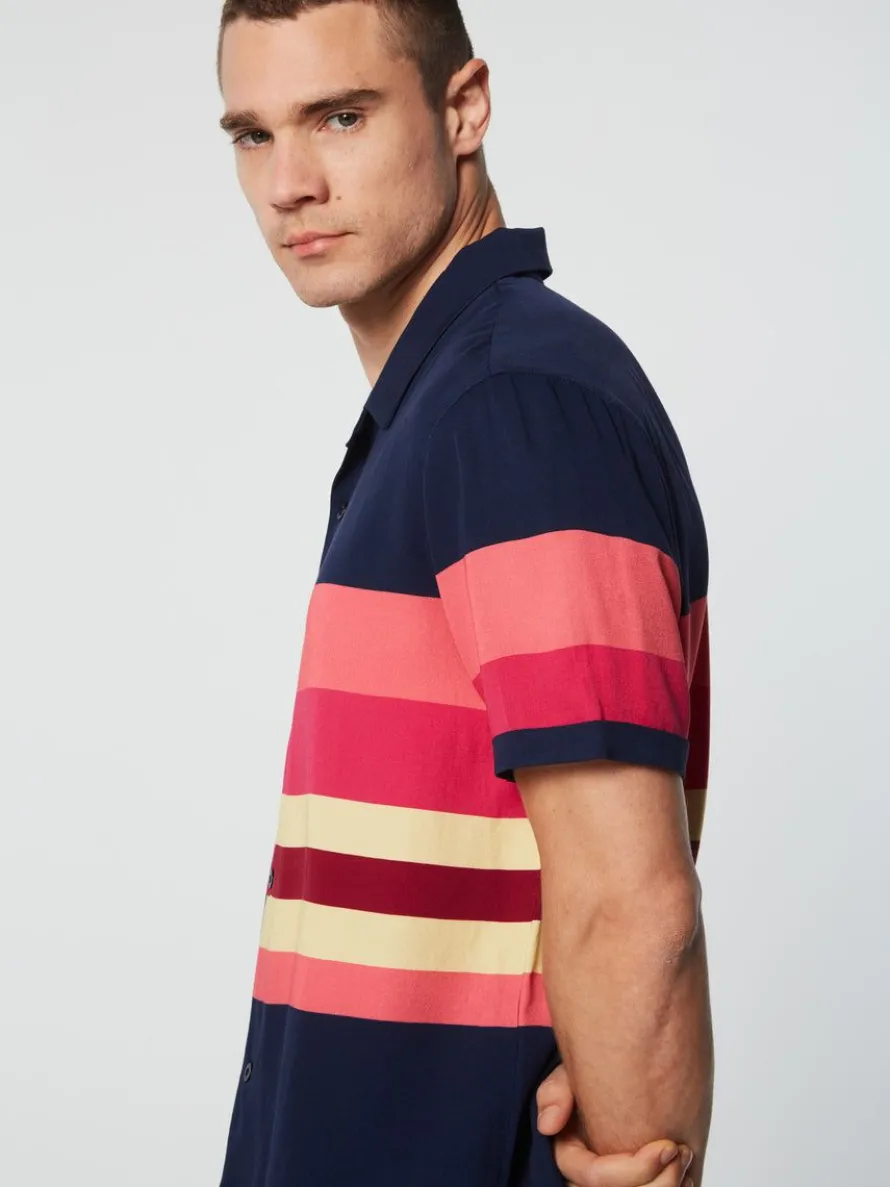 Pennellata Cabana Shirt- Maritime Blue/ Multi