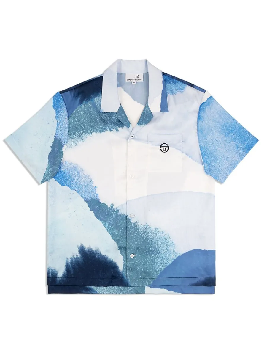 Spiaggia Cabana Shirt- Maritime Blue/ Multi