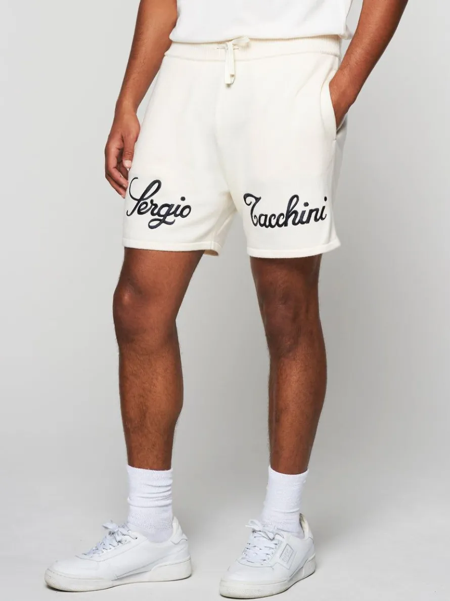 Ricamo Knit Short- Gardenia