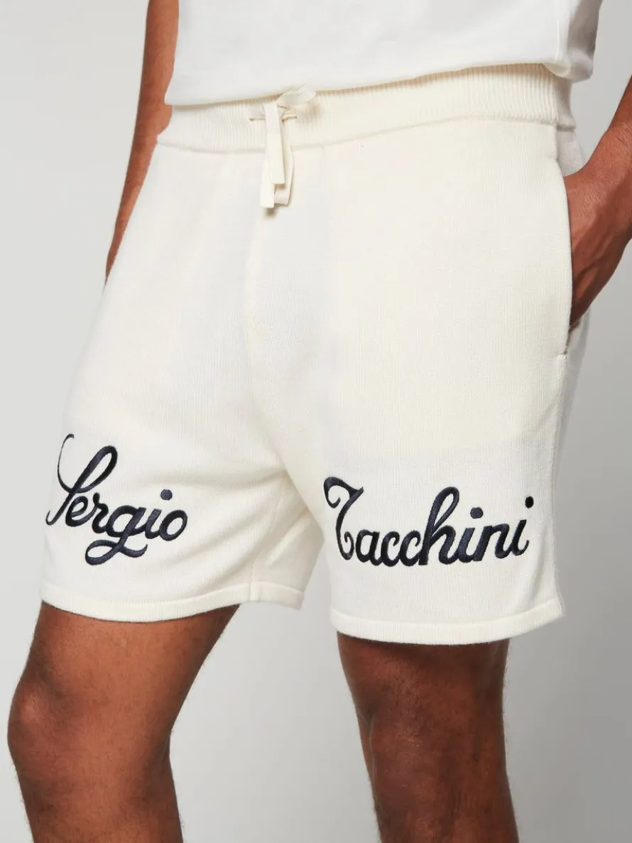 Ricamo Knit Short- Gardenia