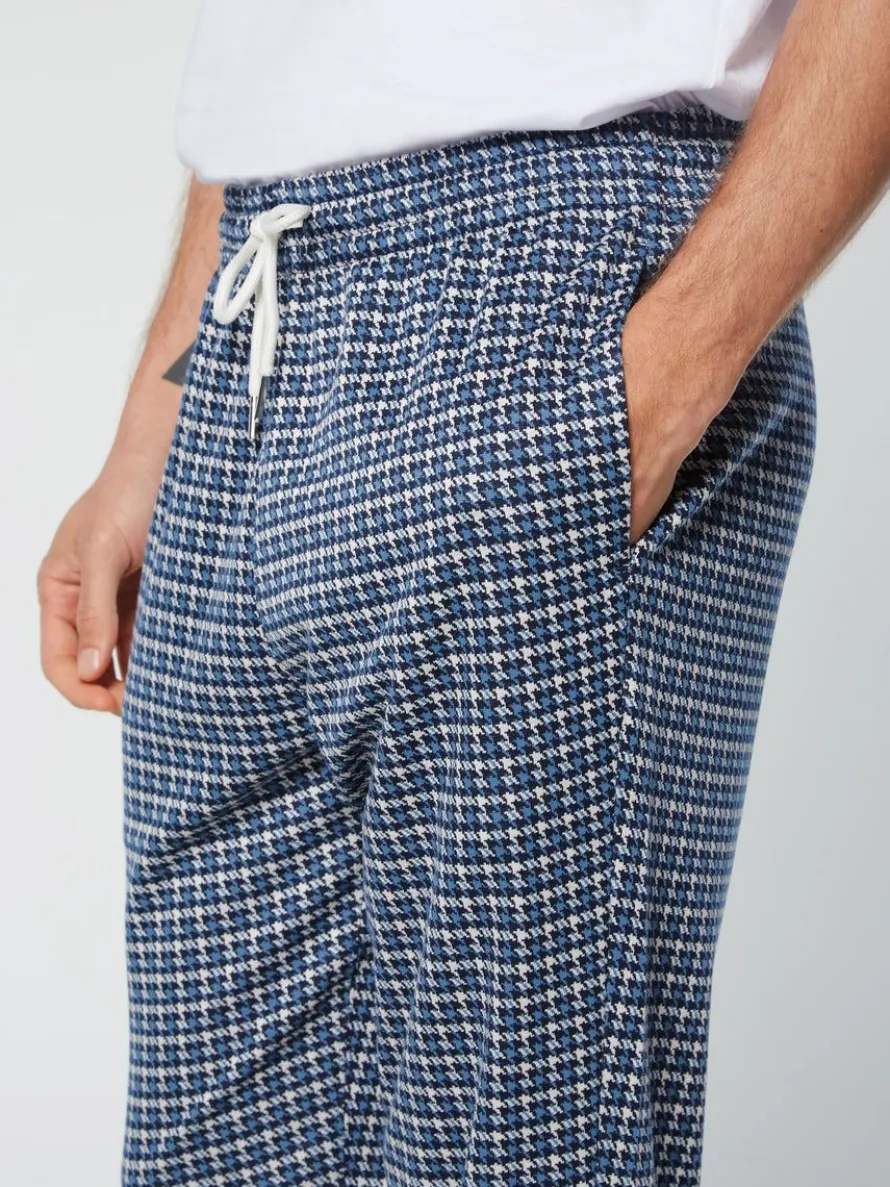 Dallas Houndstooth Track Pant- Maritime Blue