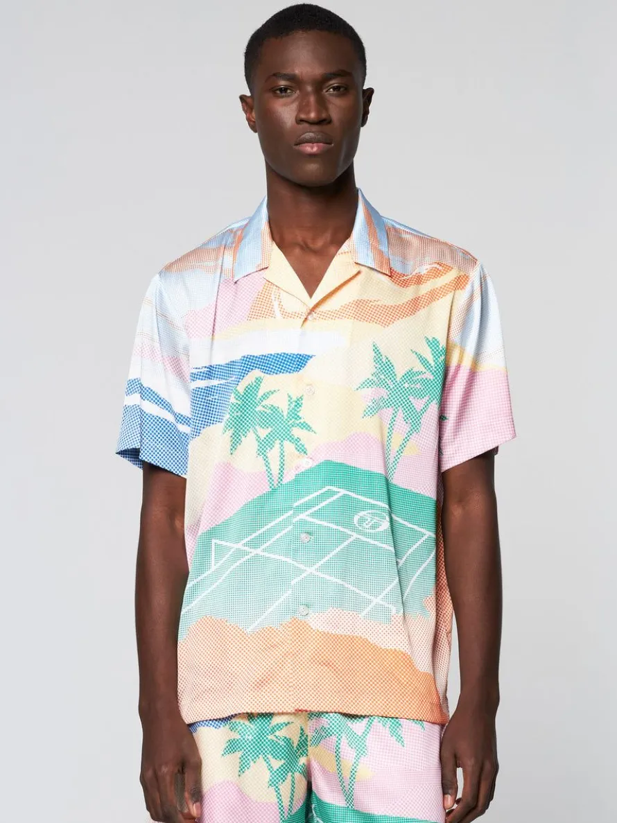 Riviera Camp Shirt- Deep Mint/ Multi