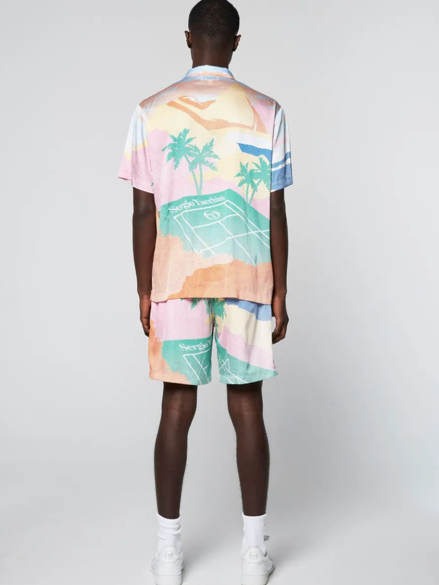 Riviera Camp Shirt- Deep Mint/ Multi