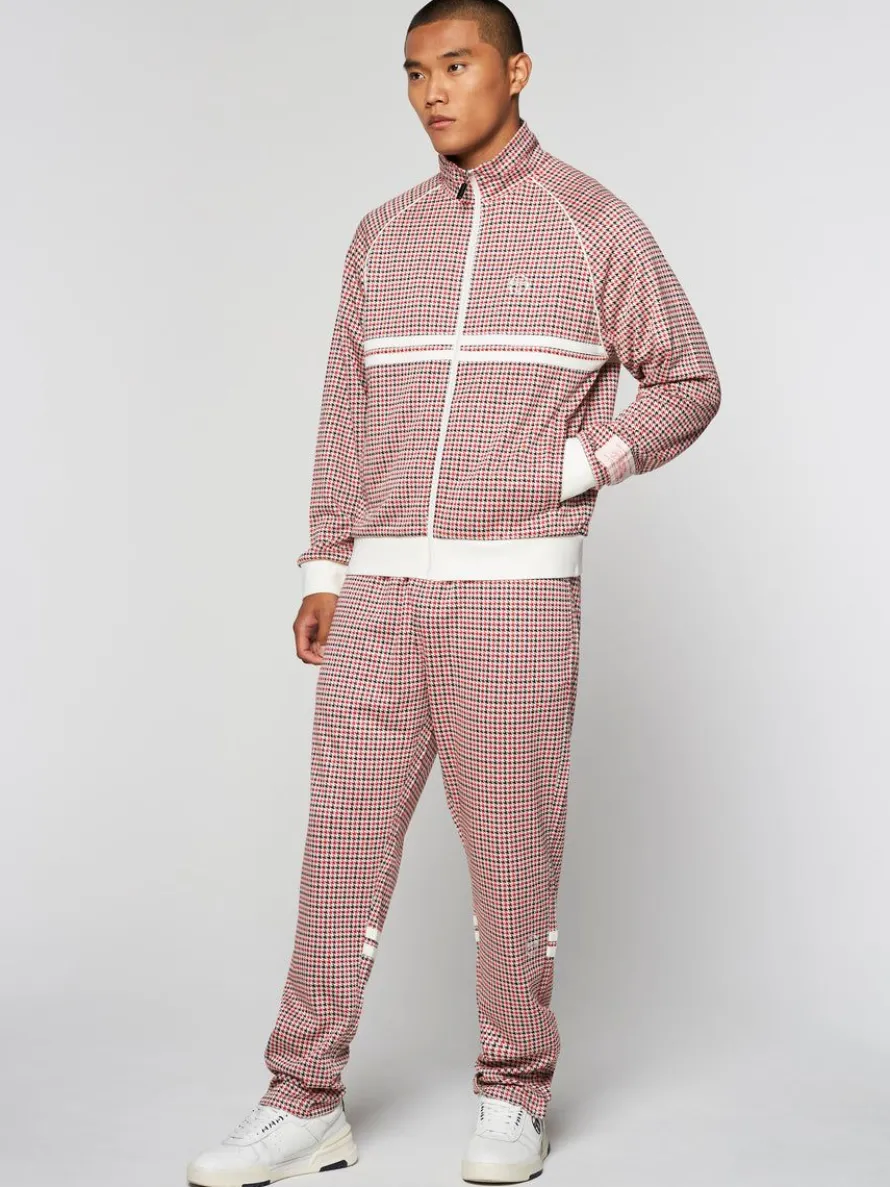 Dallas Houndstooth Track Jacket- Poinciana