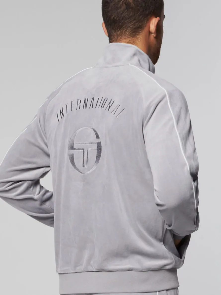 Sovana Velour Track Jacket- Sleet