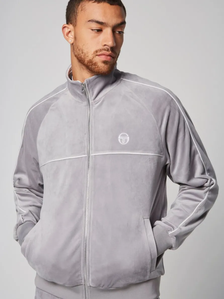 Sovana Velour Track Jacket- Sleet