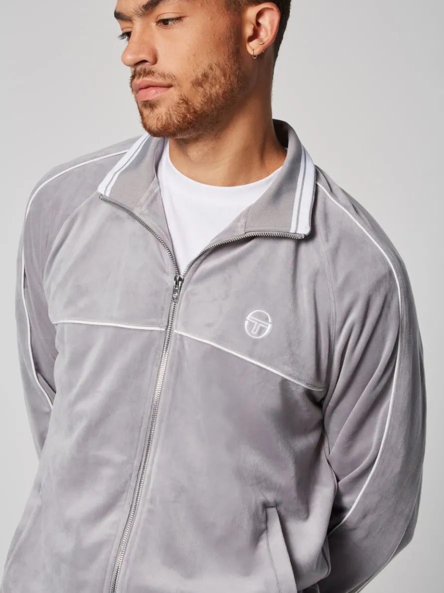 Sovana Velour Track Jacket- Sleet