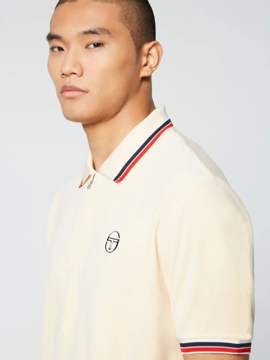 Primo Velour Polo- Pearl Ivory