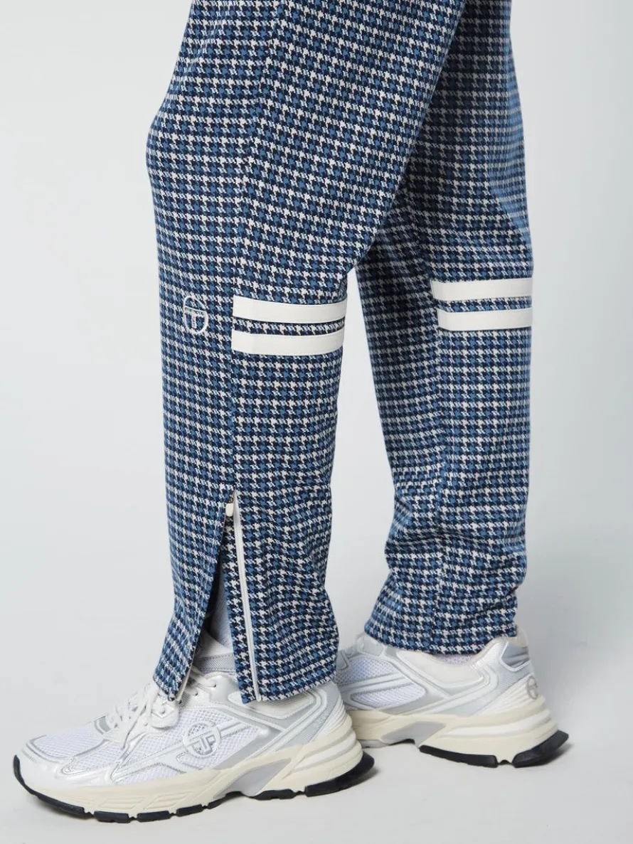 Dallas Houndstooth Track Pant- Maritime Blue