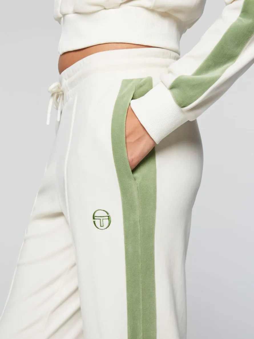 Miss Carlotta Velour Track Pant-Gardenia