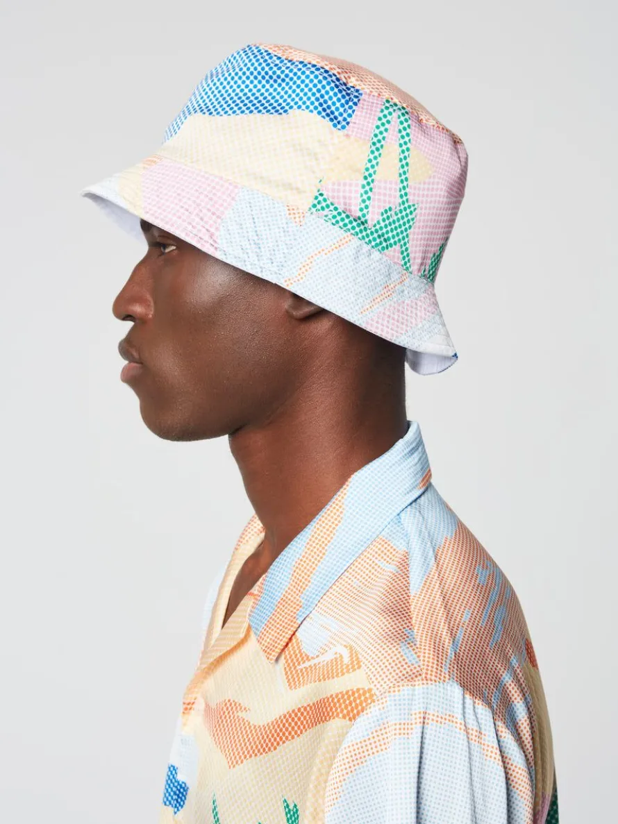 Riviera Reversible Bucket Hat- Deep Mint/ Multi