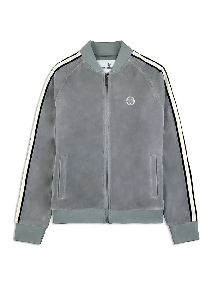 Pereto Velour Track Jacket- Sleet