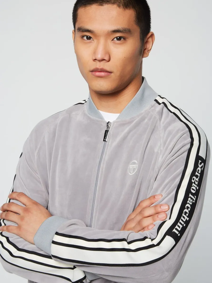 Pereto Velour Track Jacket- Sleet